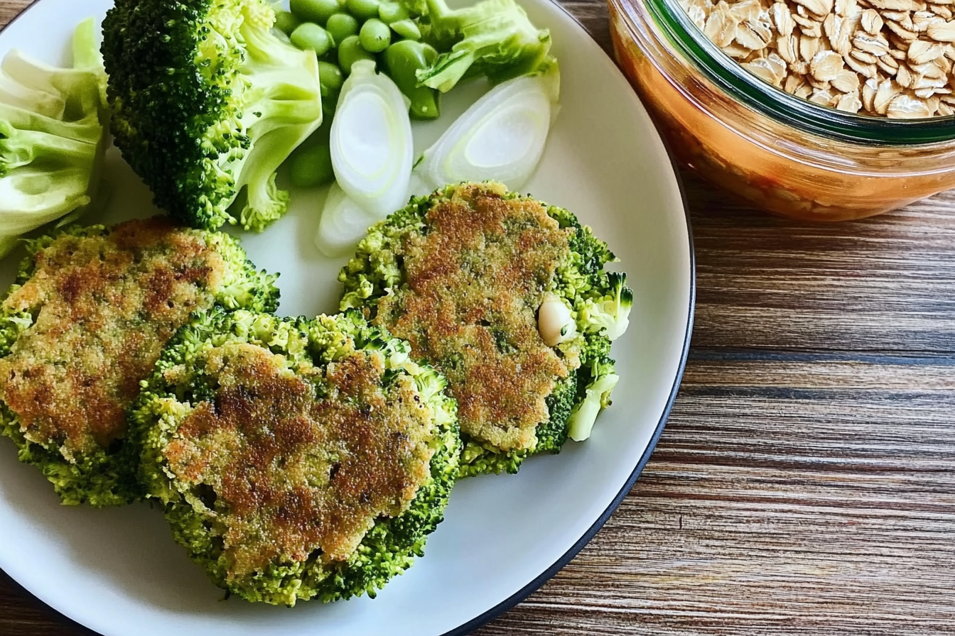 Hamburguesas de brócoli e feijão branco