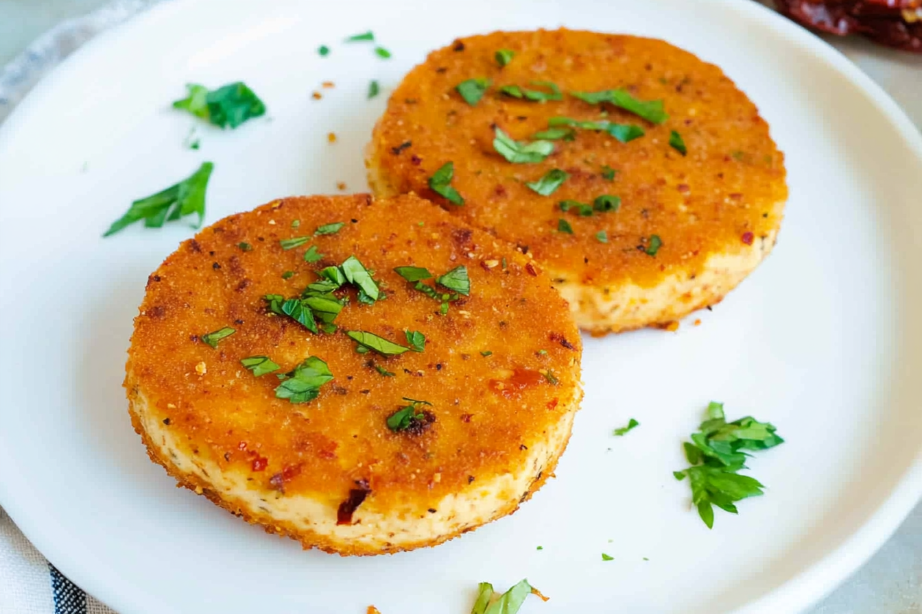 Hamburguesas de tofu y tomate seco