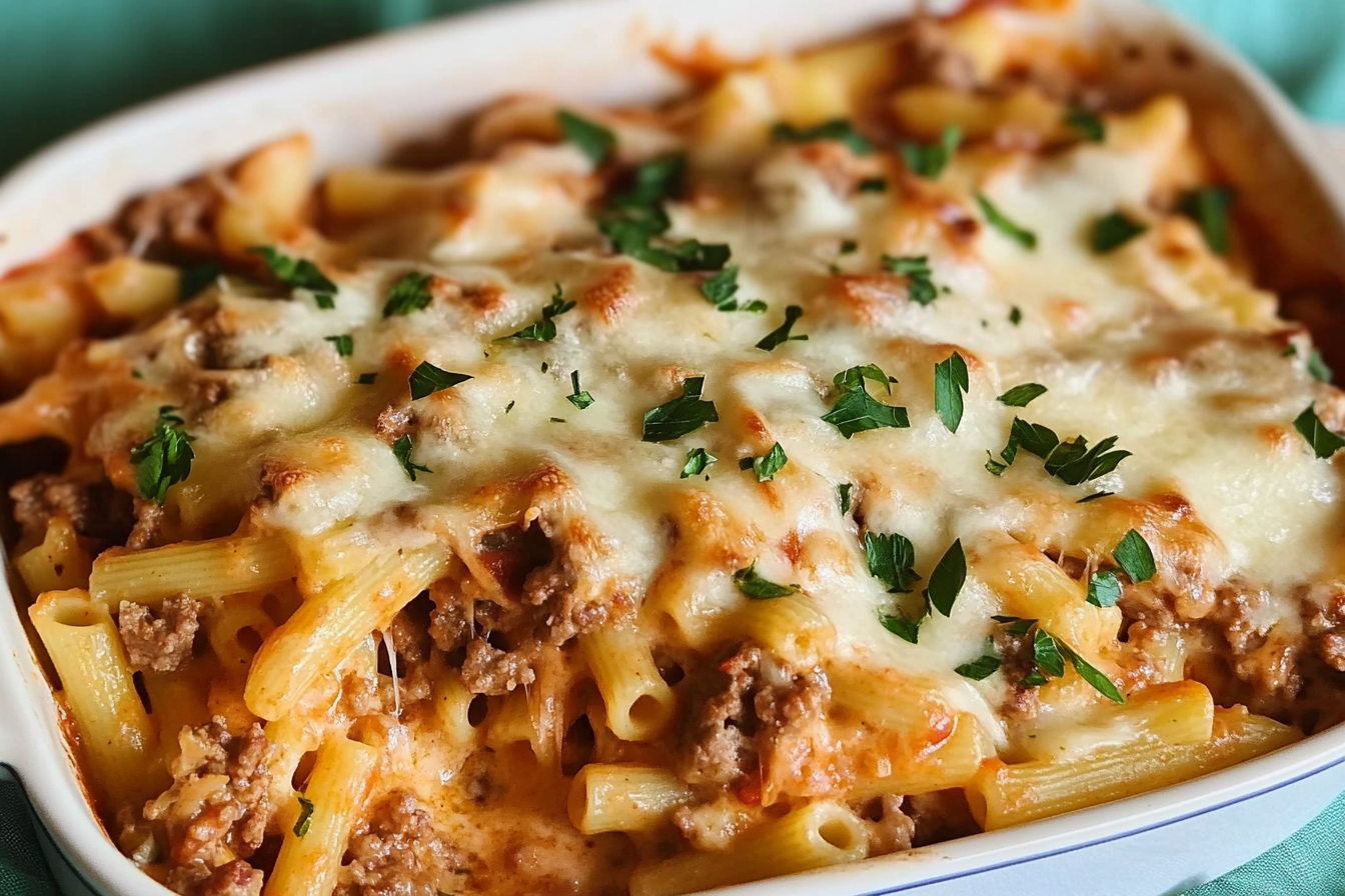 Macarrones cremosos con carne