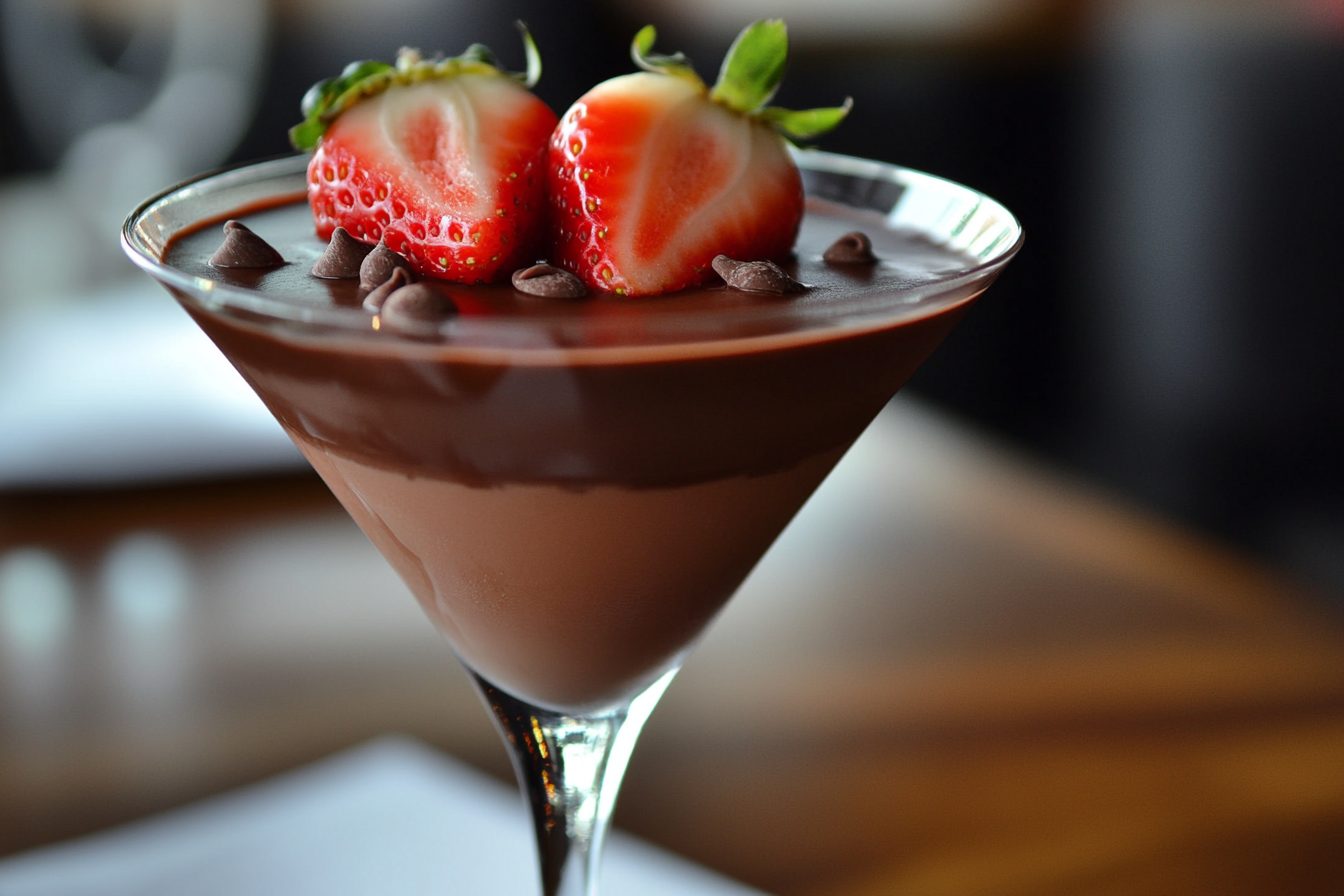 Martini de morango com chocolate