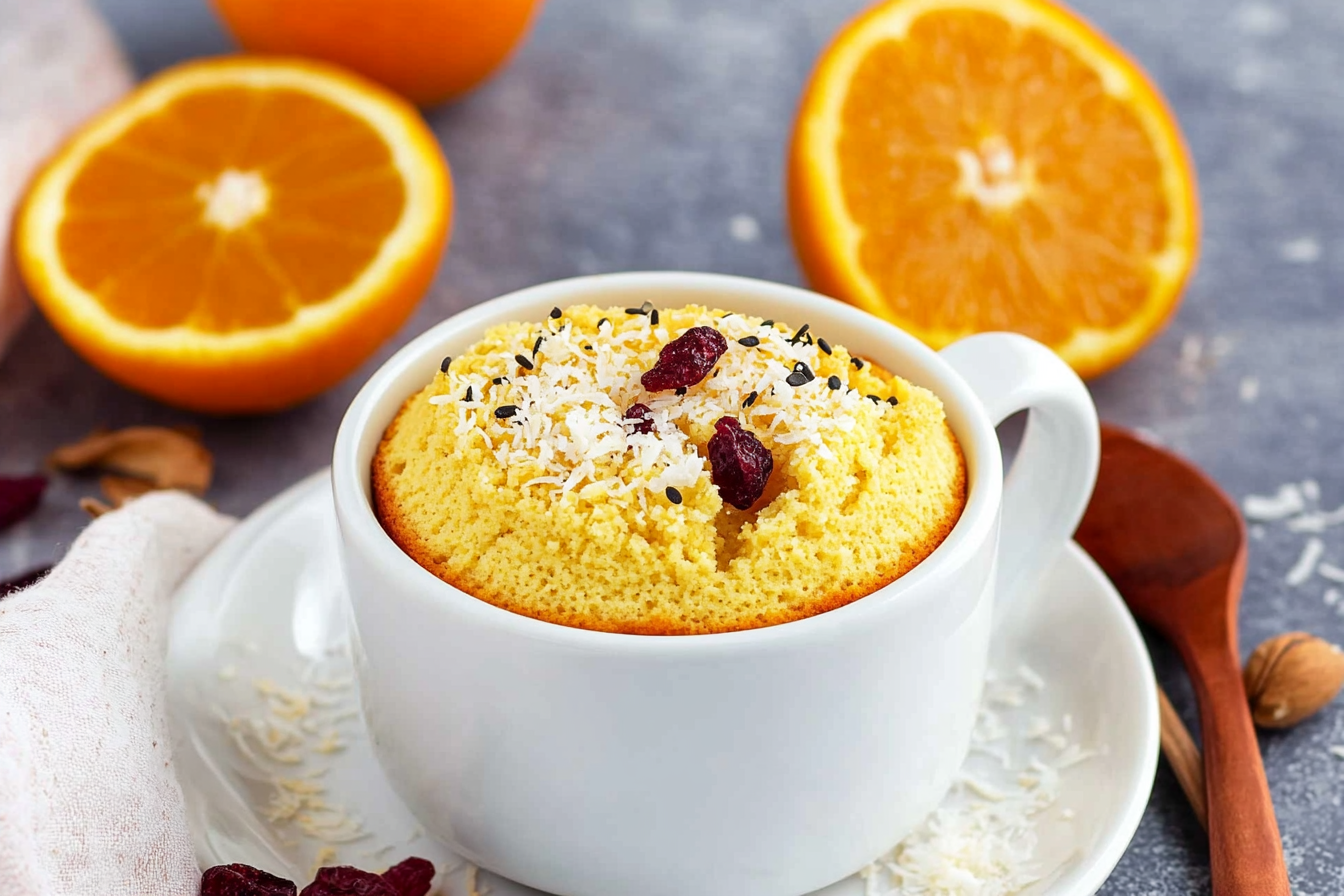 Mugcake de Laranja e Coco