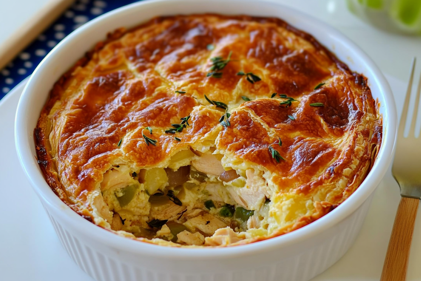 Pastel de Frango com Cebola