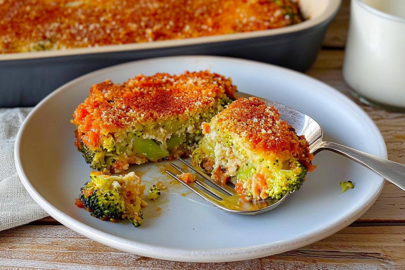 Pastel de brócolis com frango