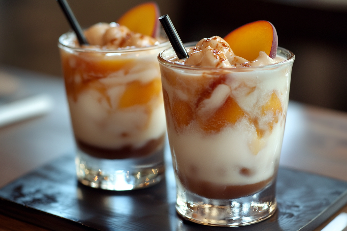 Pêssegos com Creme e Vodka