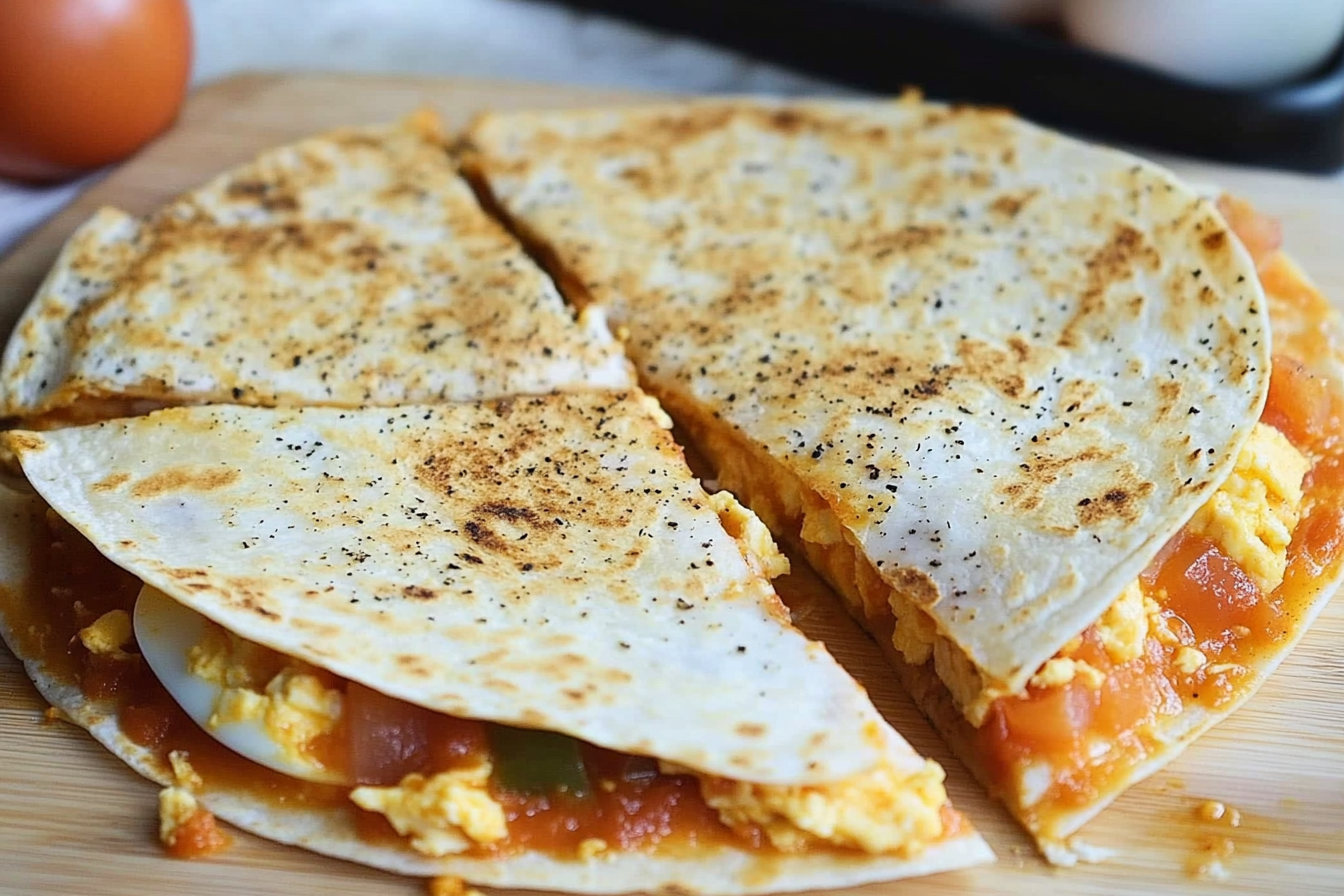 Quesadillas de pollo e ovo