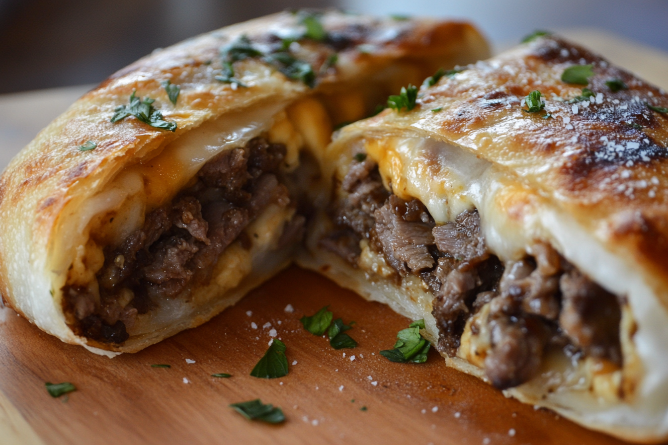 Rolinho de Egg Cheesesteak
