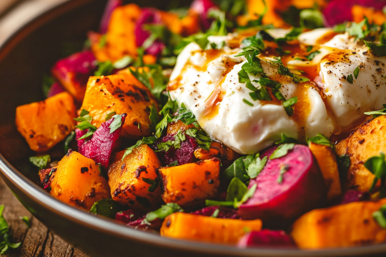 Salada de Beterraba e Batata Doce
