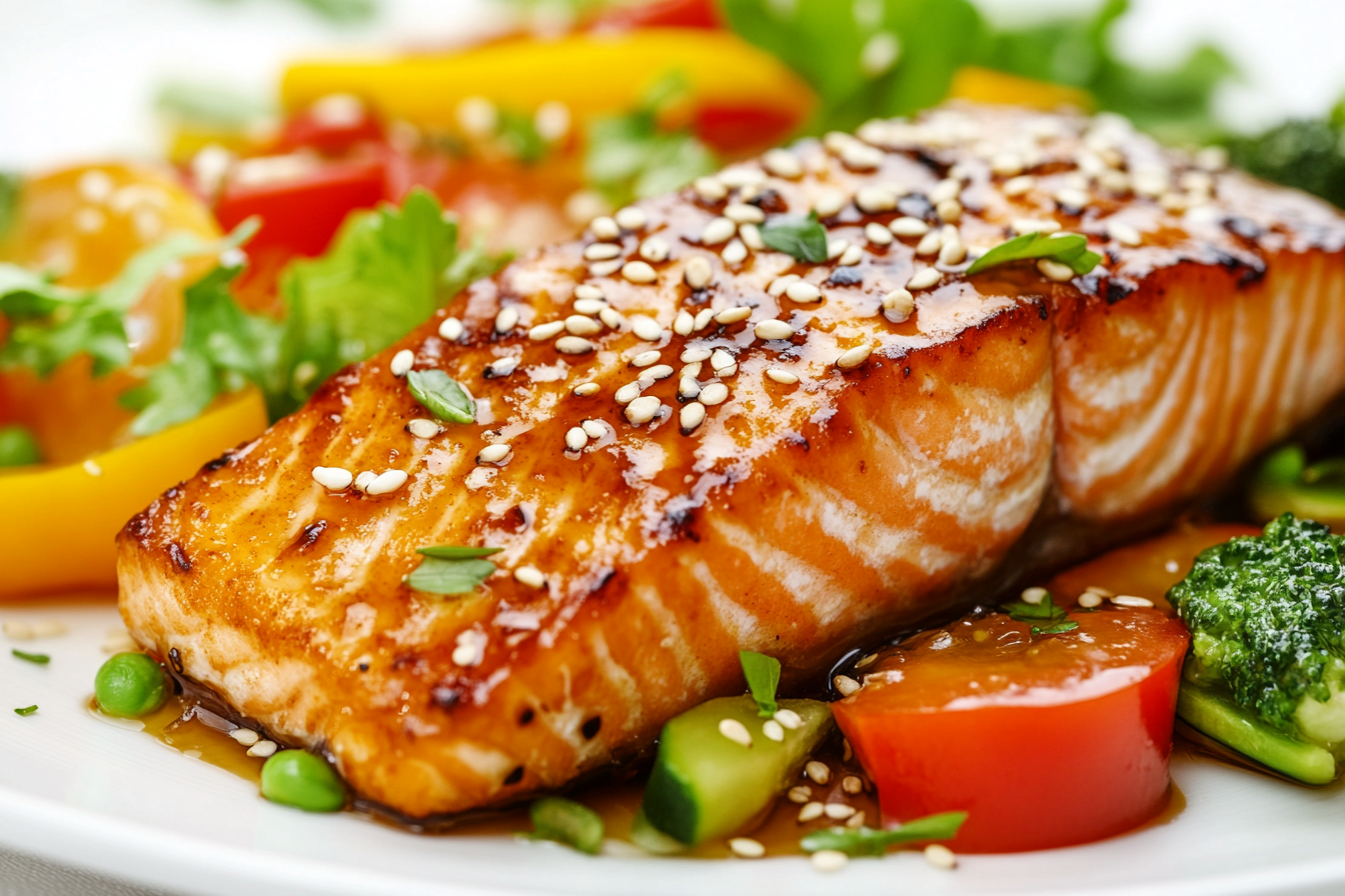 Salmão Frito com Soja