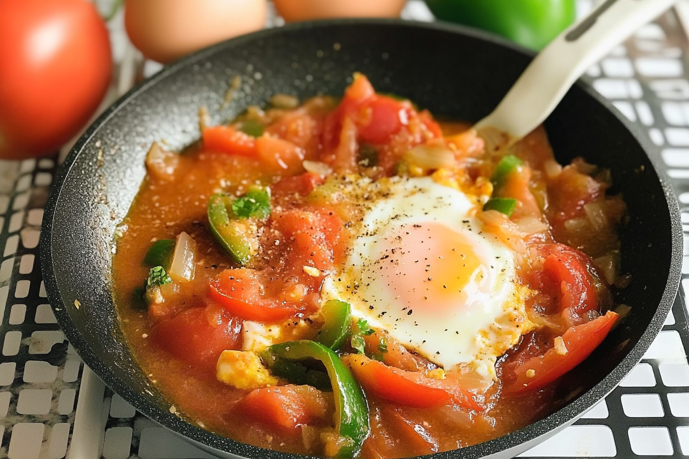 Sartén de tomate y pimientos