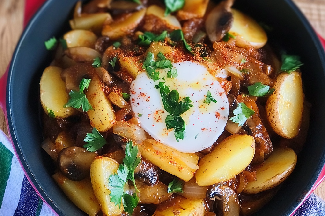 Sartén picante de champiñones