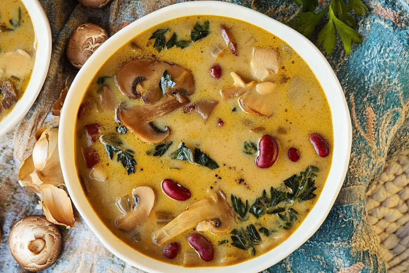 Sopa cremosa de champiñones