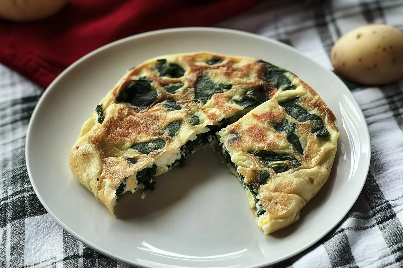 Tortilha de Batata com Espinafre