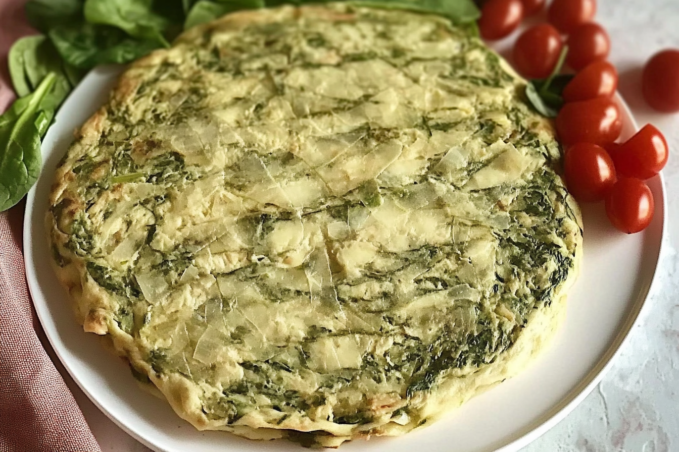 Tortilha de espinafre com queijo