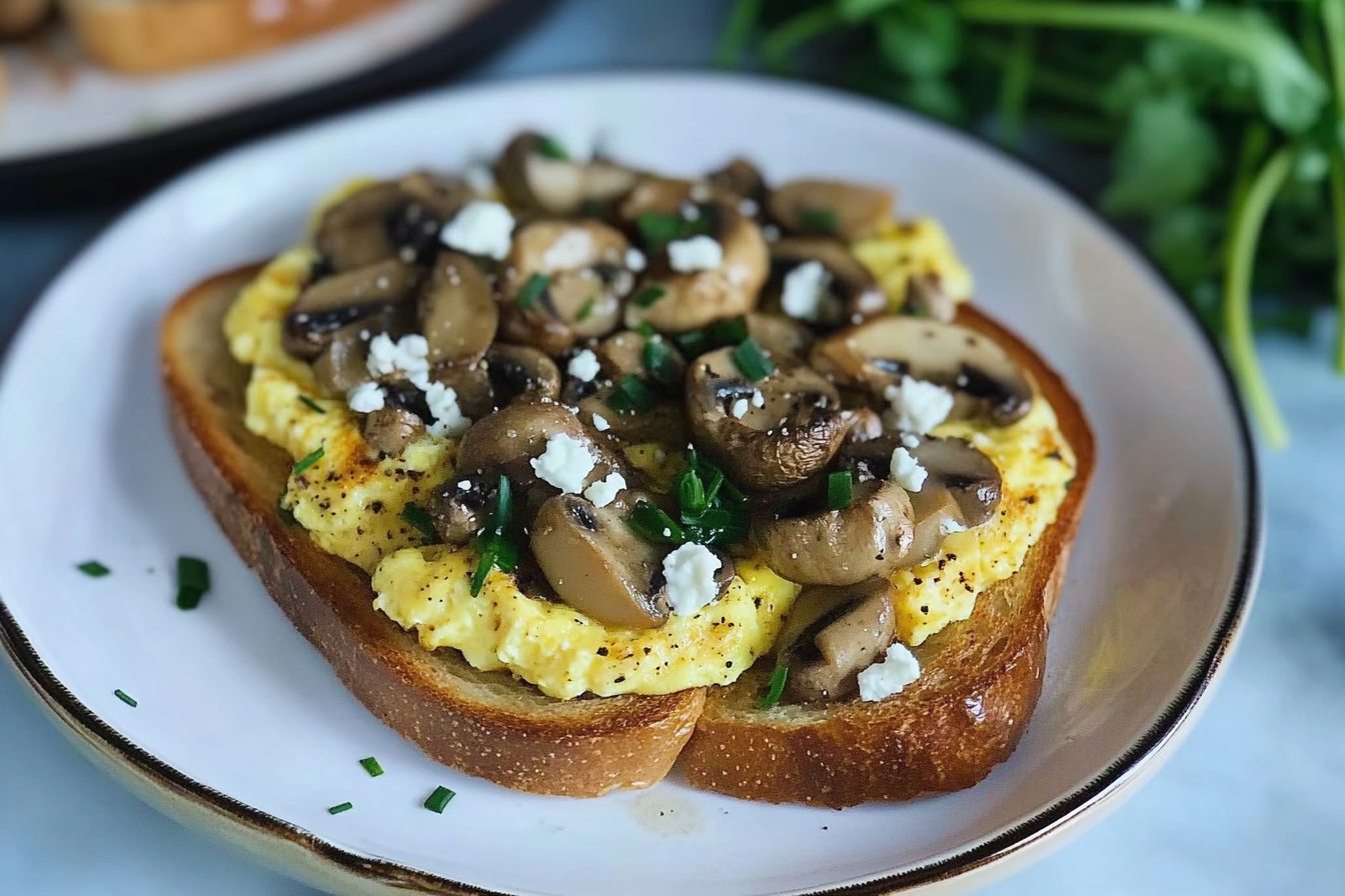 Tostada de huevos revueltos