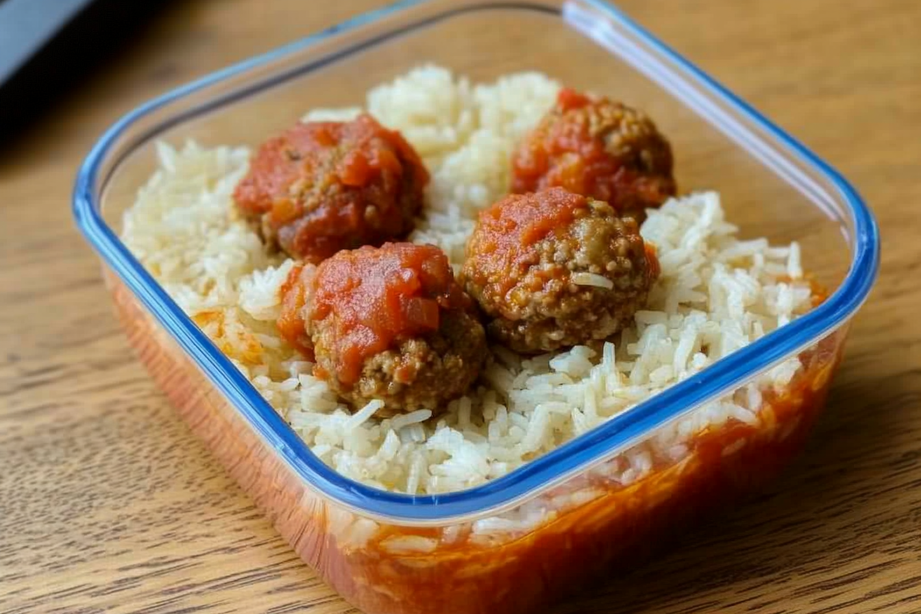 Almôndegas com arroz