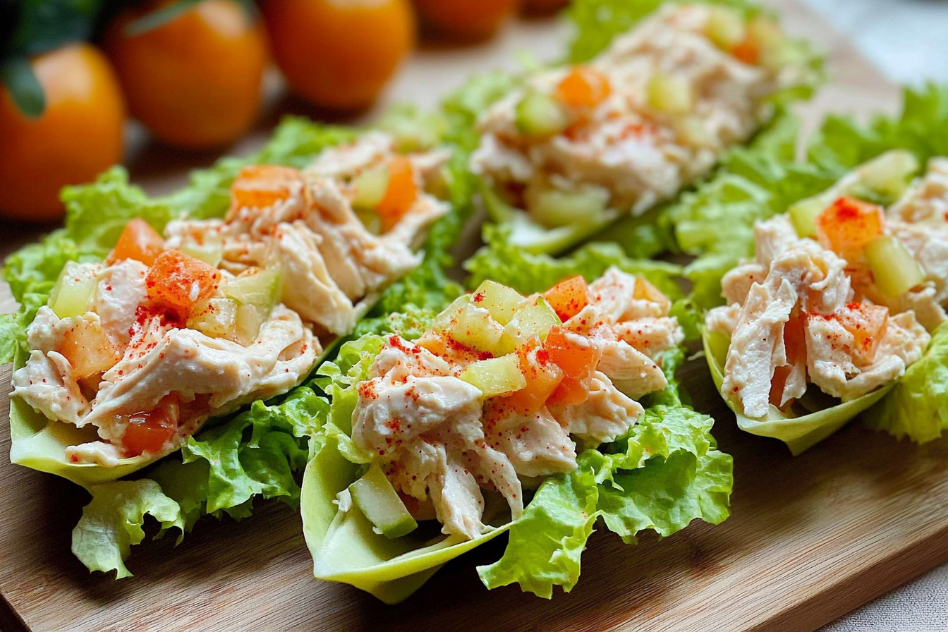 Barquitas de ensalada de pollo