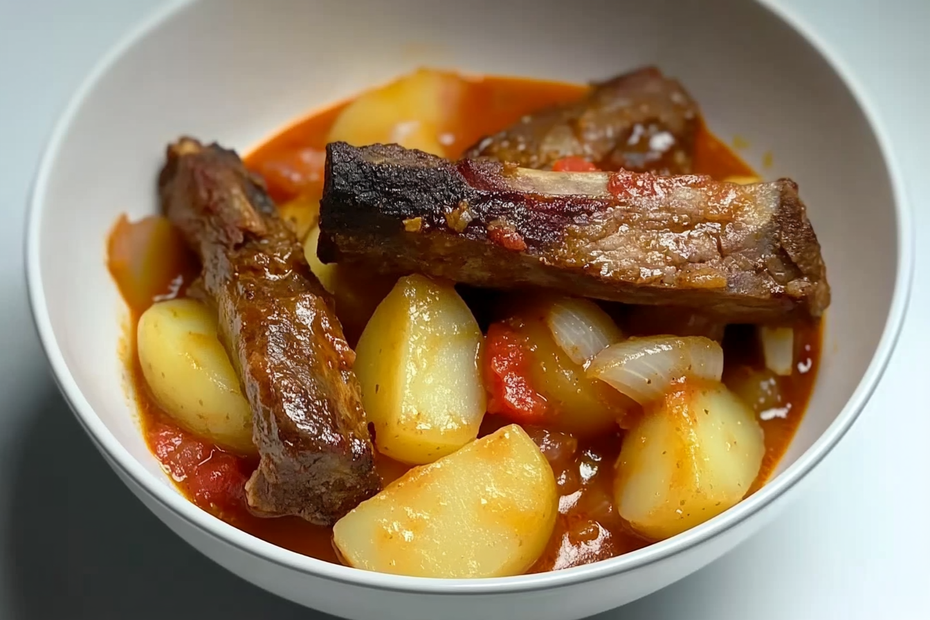 Batatas guisadas com costela