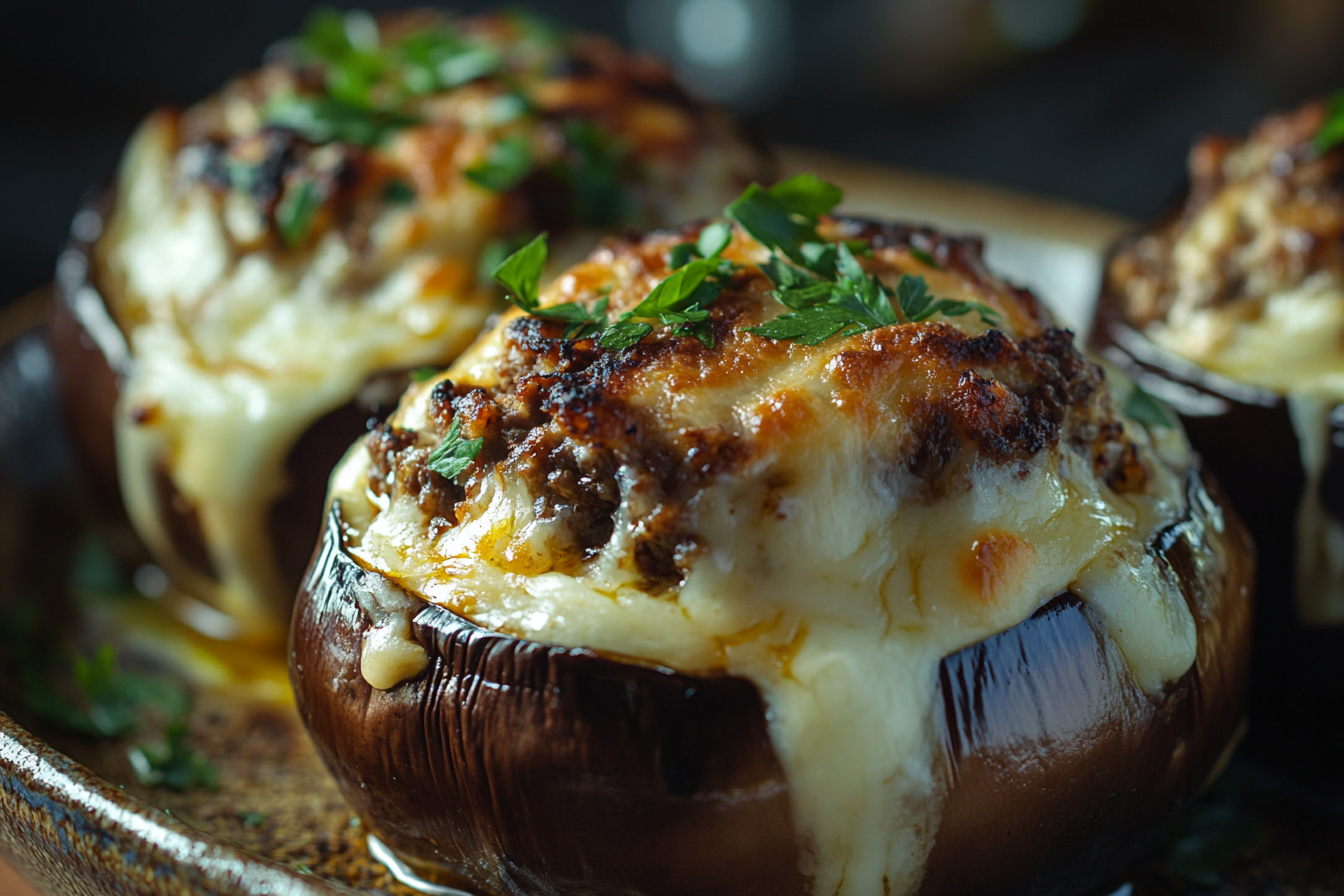 Berinjela Recheada com Carne de Cordeiro