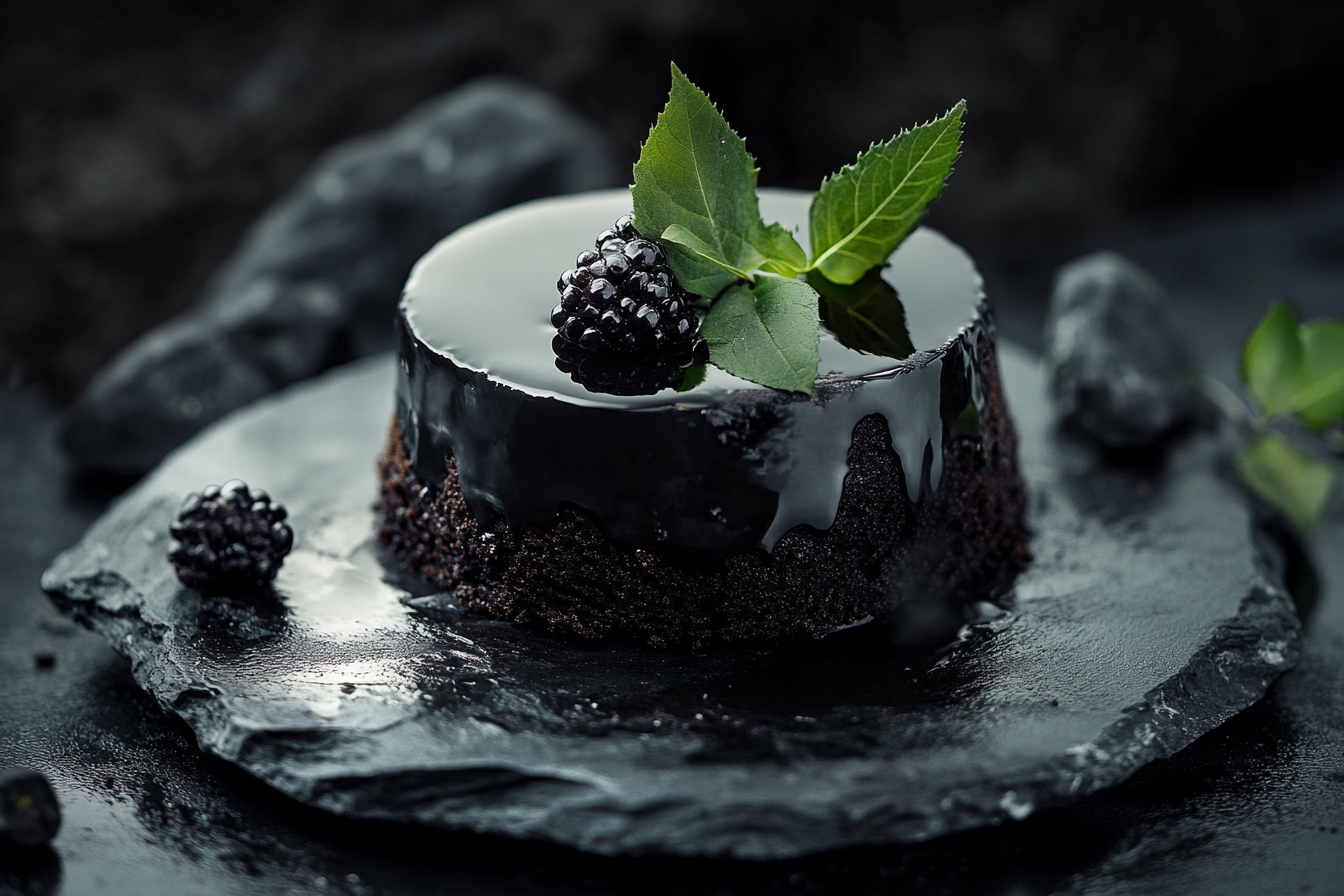Bolo de Veludo Preto Luxuoso
