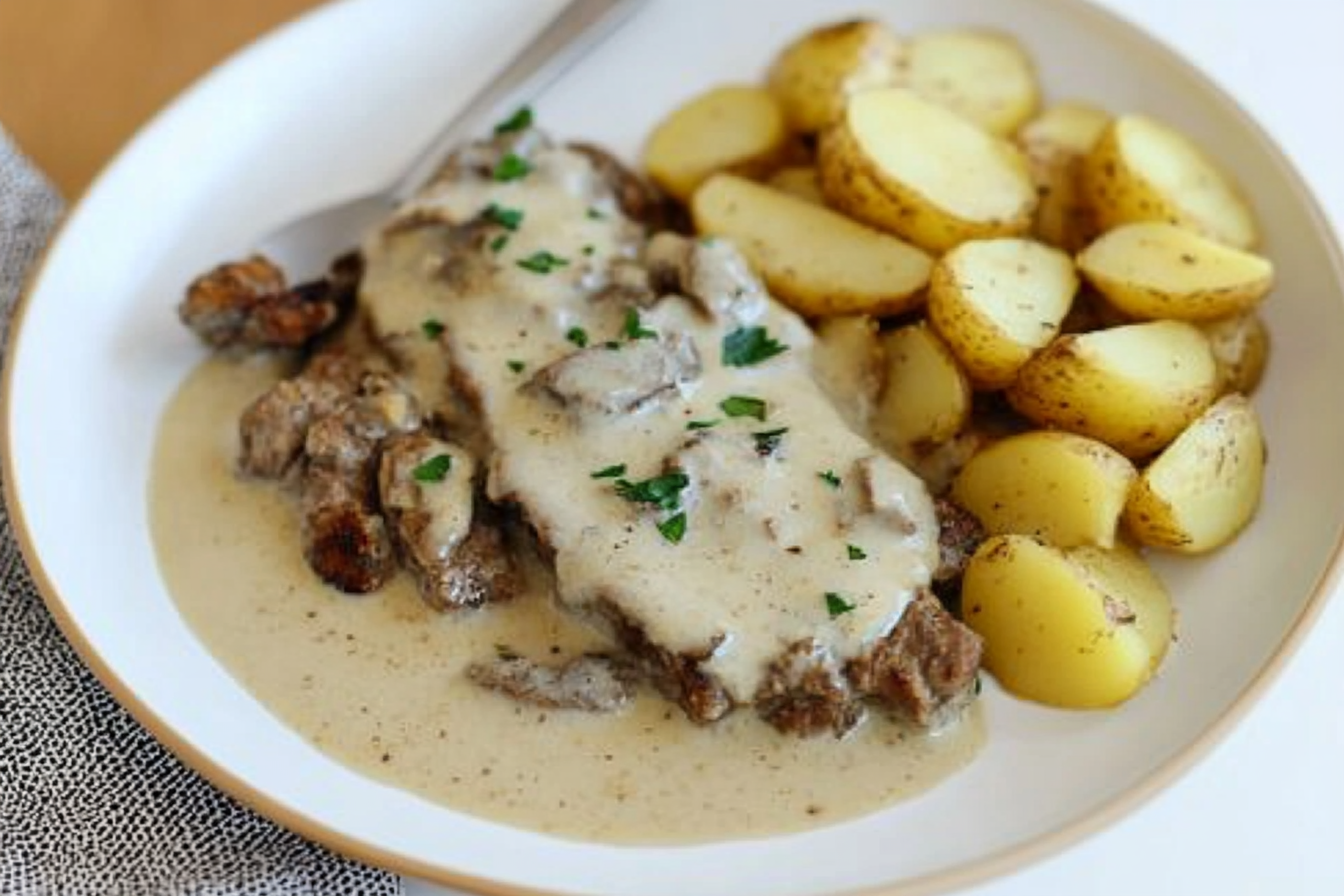 Carne de vaca com molho de amêndoas