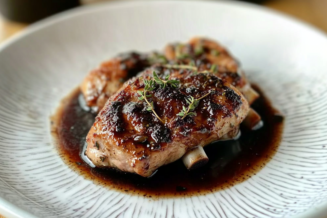 Costelas de porco com balsâmico