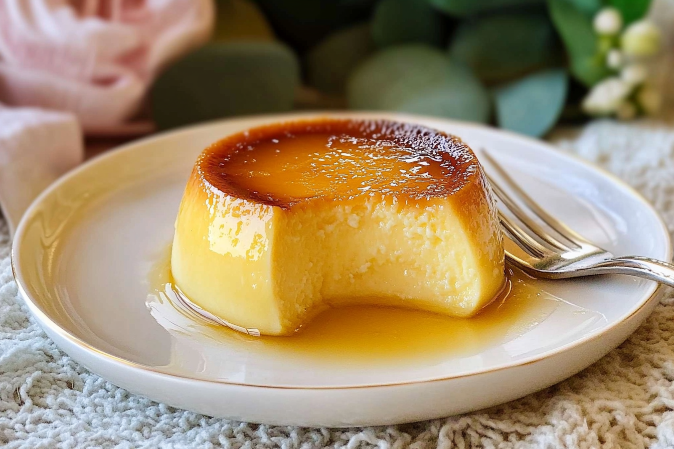 Flan de huevo e baunilha