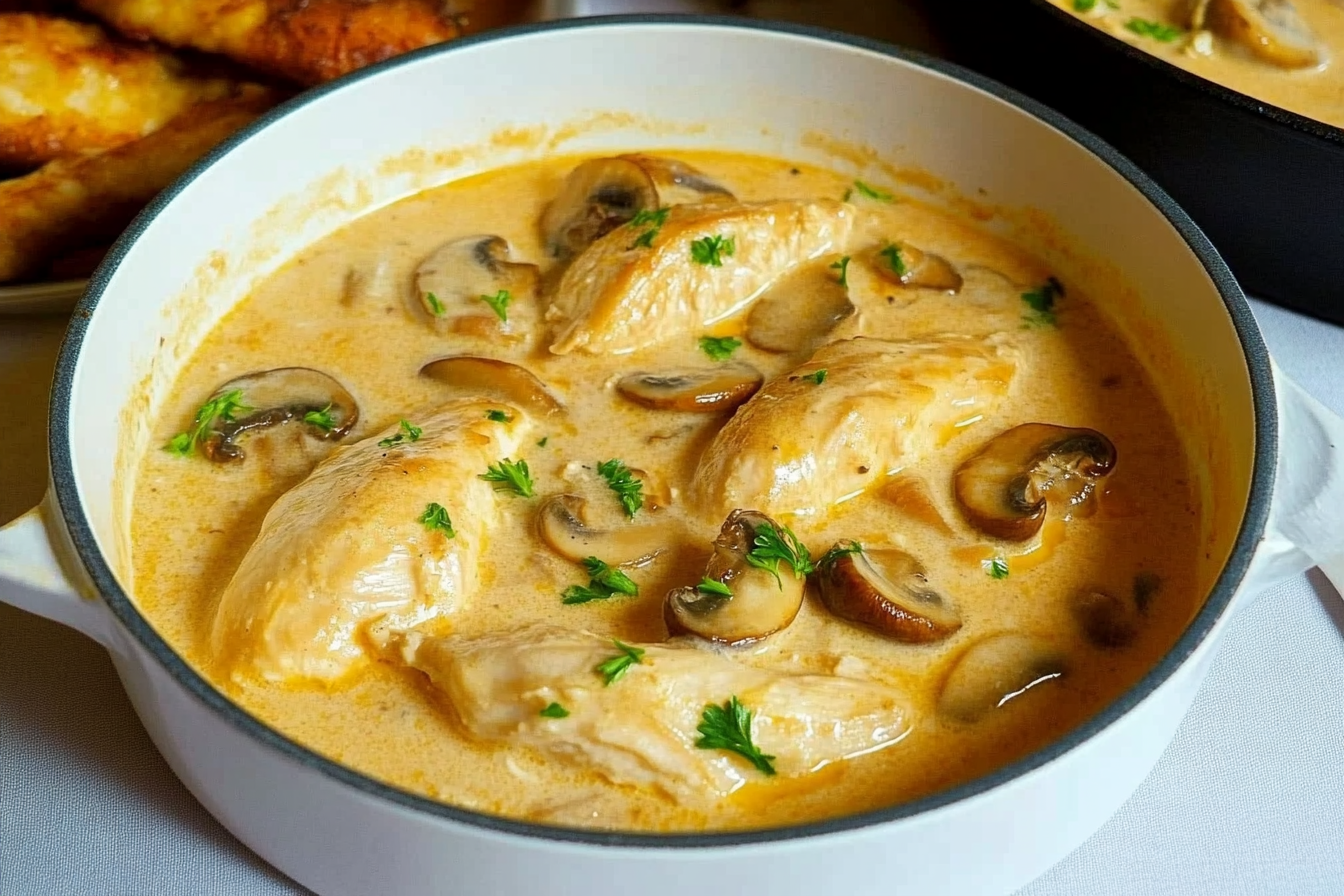 Frango ao creme com champignon