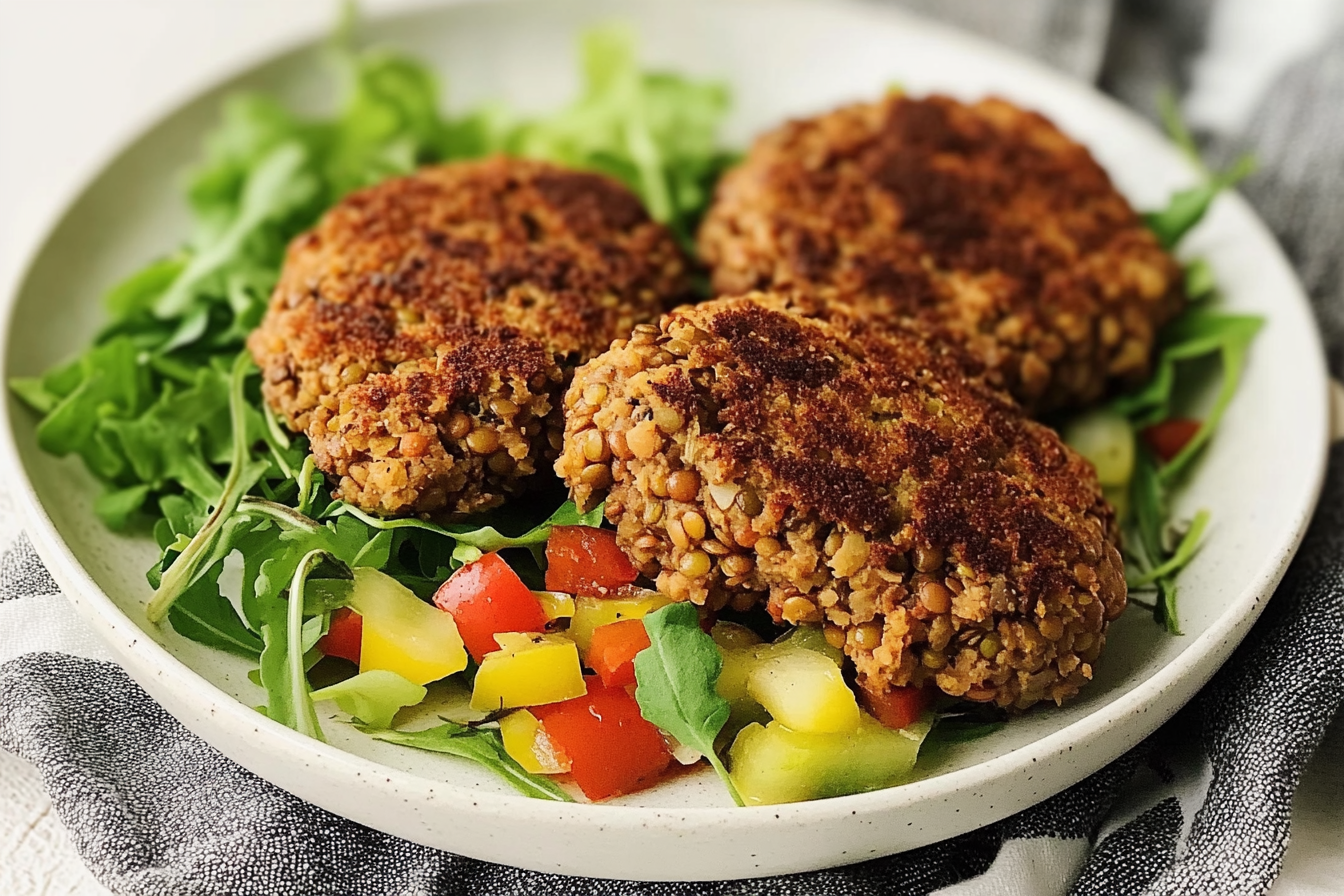 Hamburguesas de Lentejas e Pimentão