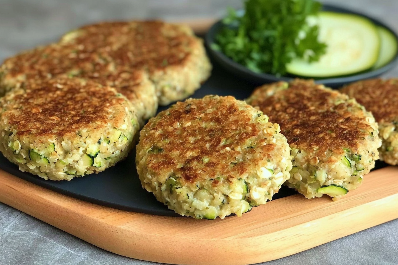Hamburguesas de avena y calabacín