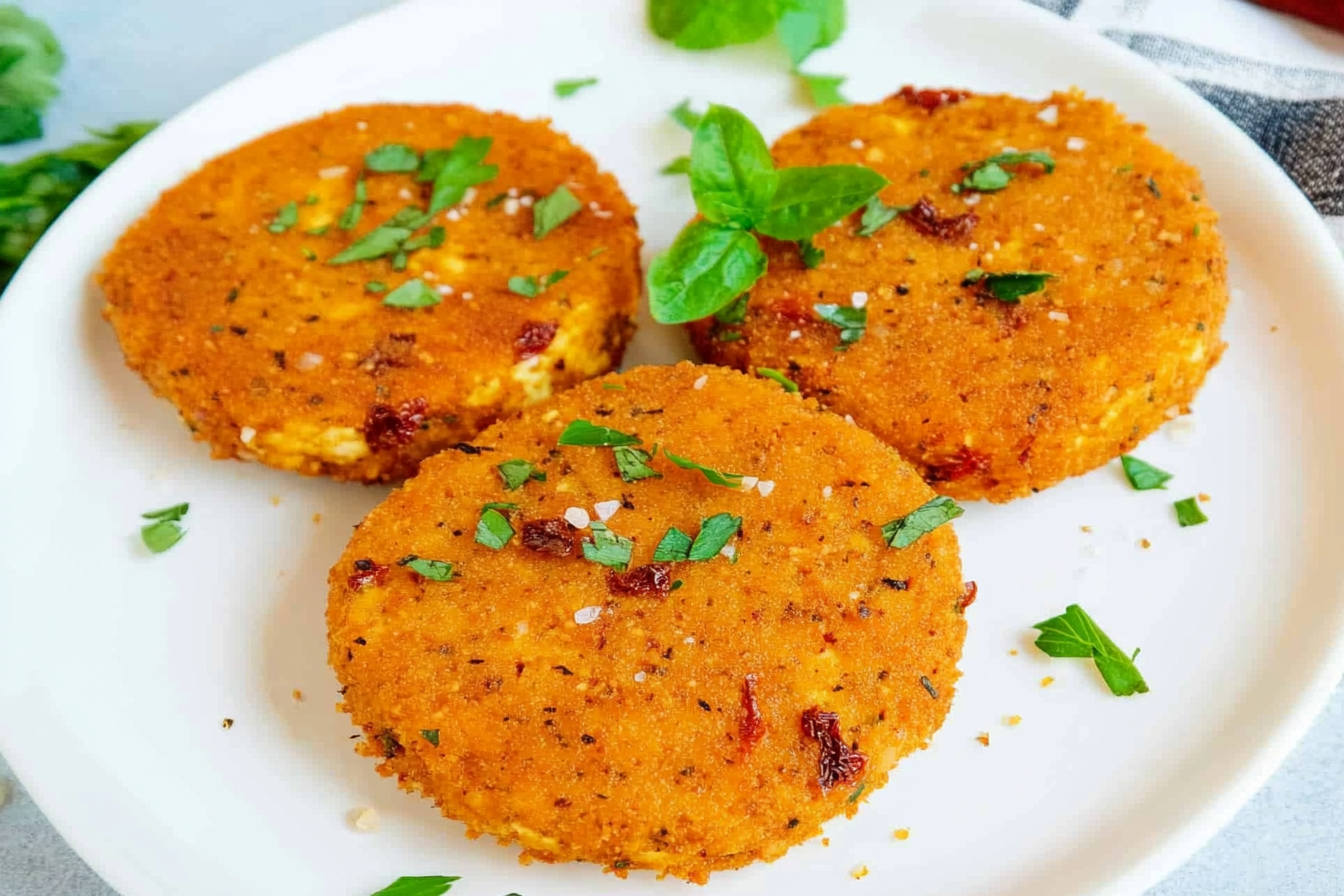 Hamburguesas de tofu y tomate seco