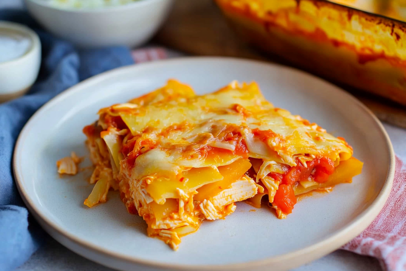 Lasanha de frango com pimentos