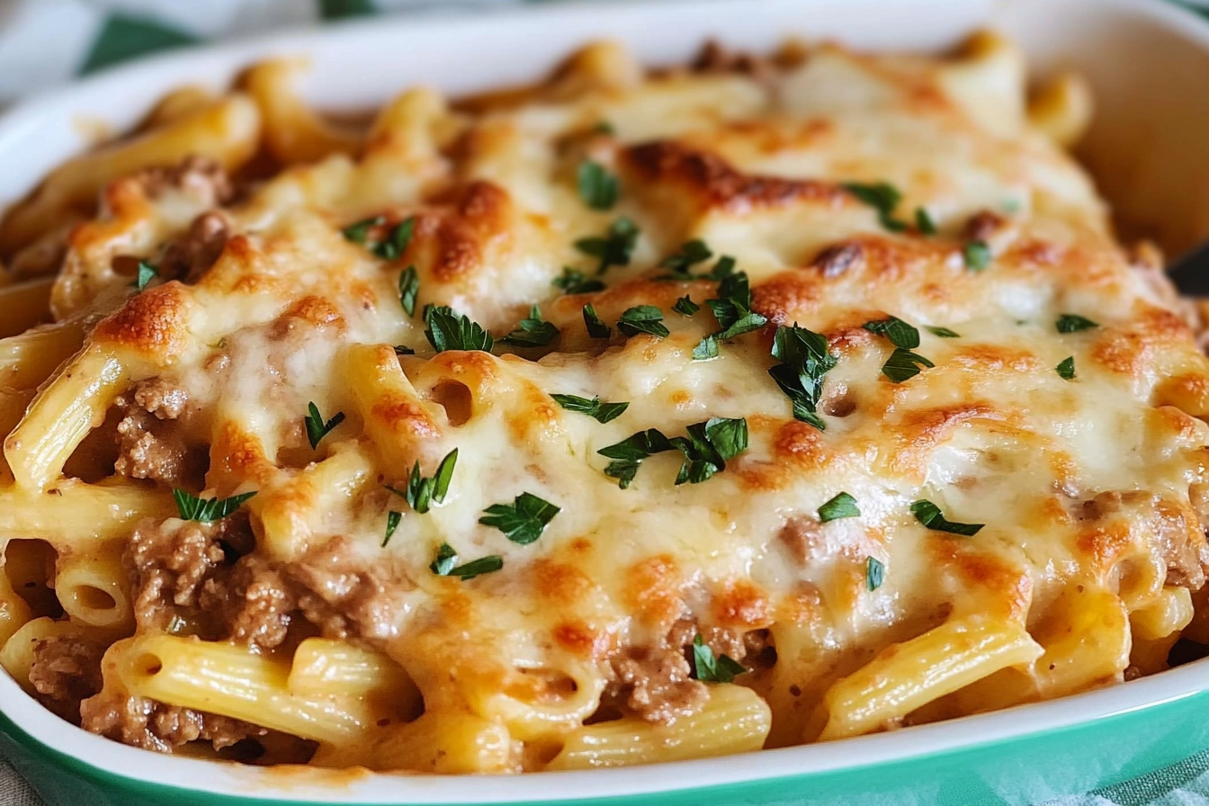 Macarrones cremosos con carne