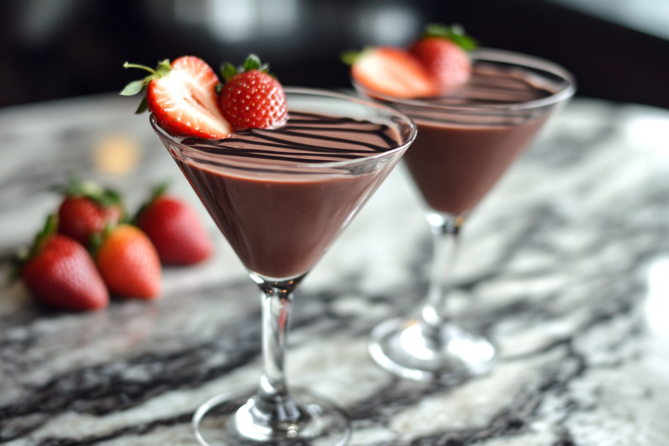 Martini de morango com chocolate