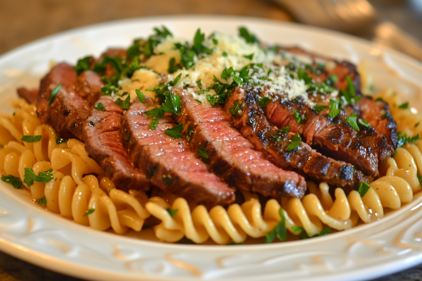 Massa com Carne e Alho