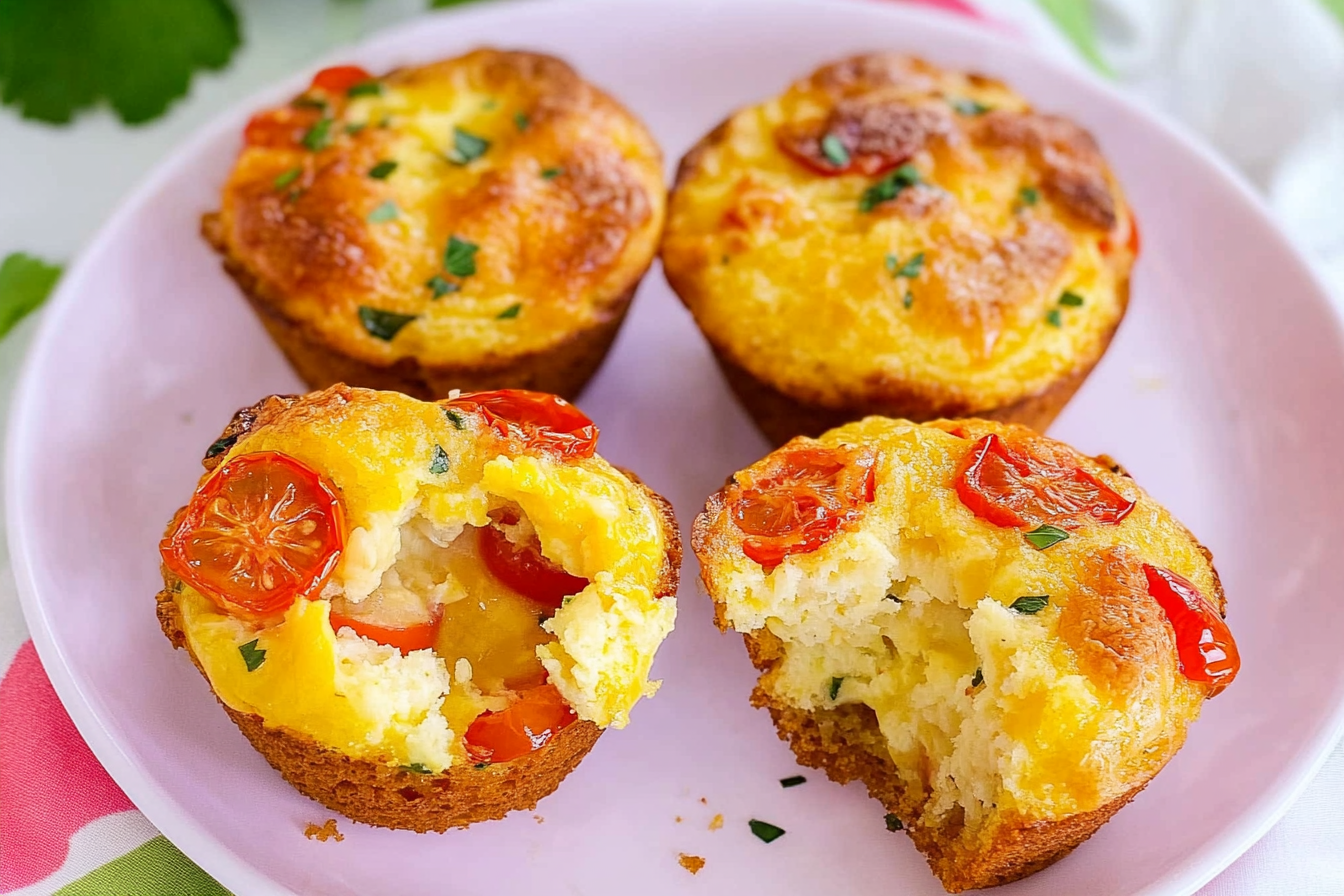 Muffins salgados de tomate e queijo