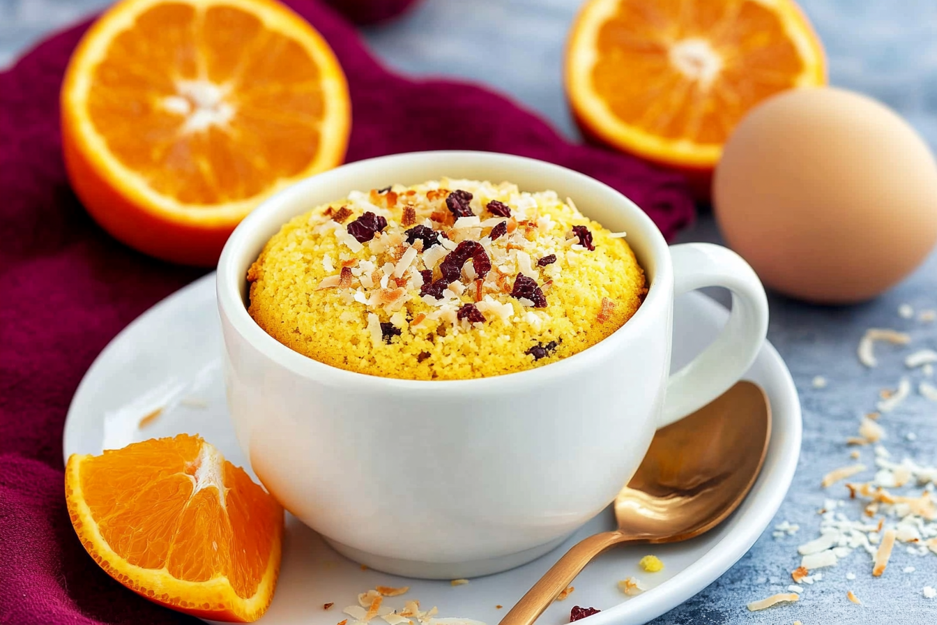 Mugcake de Laranja e Coco
