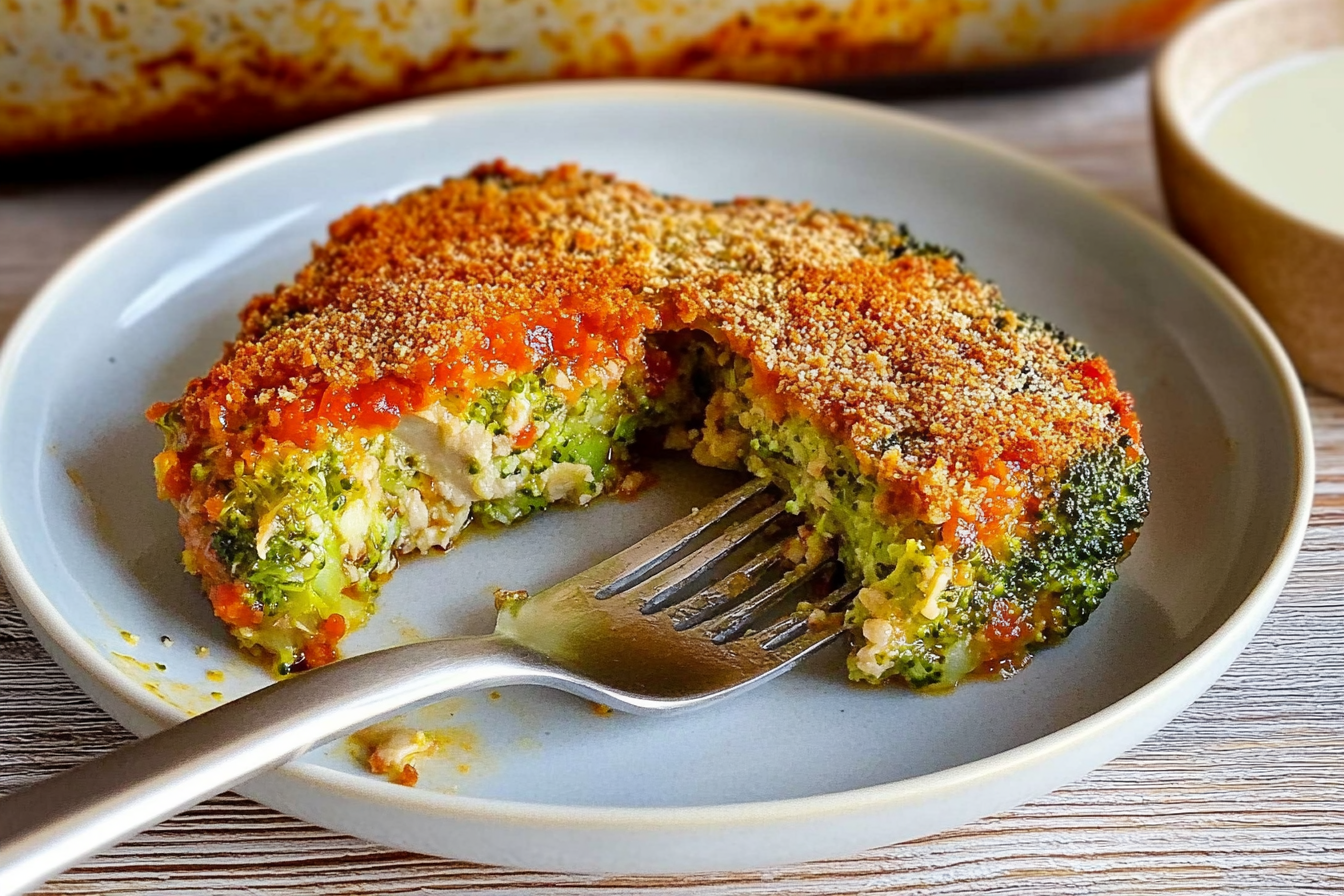 Pastel de brócolis com frango