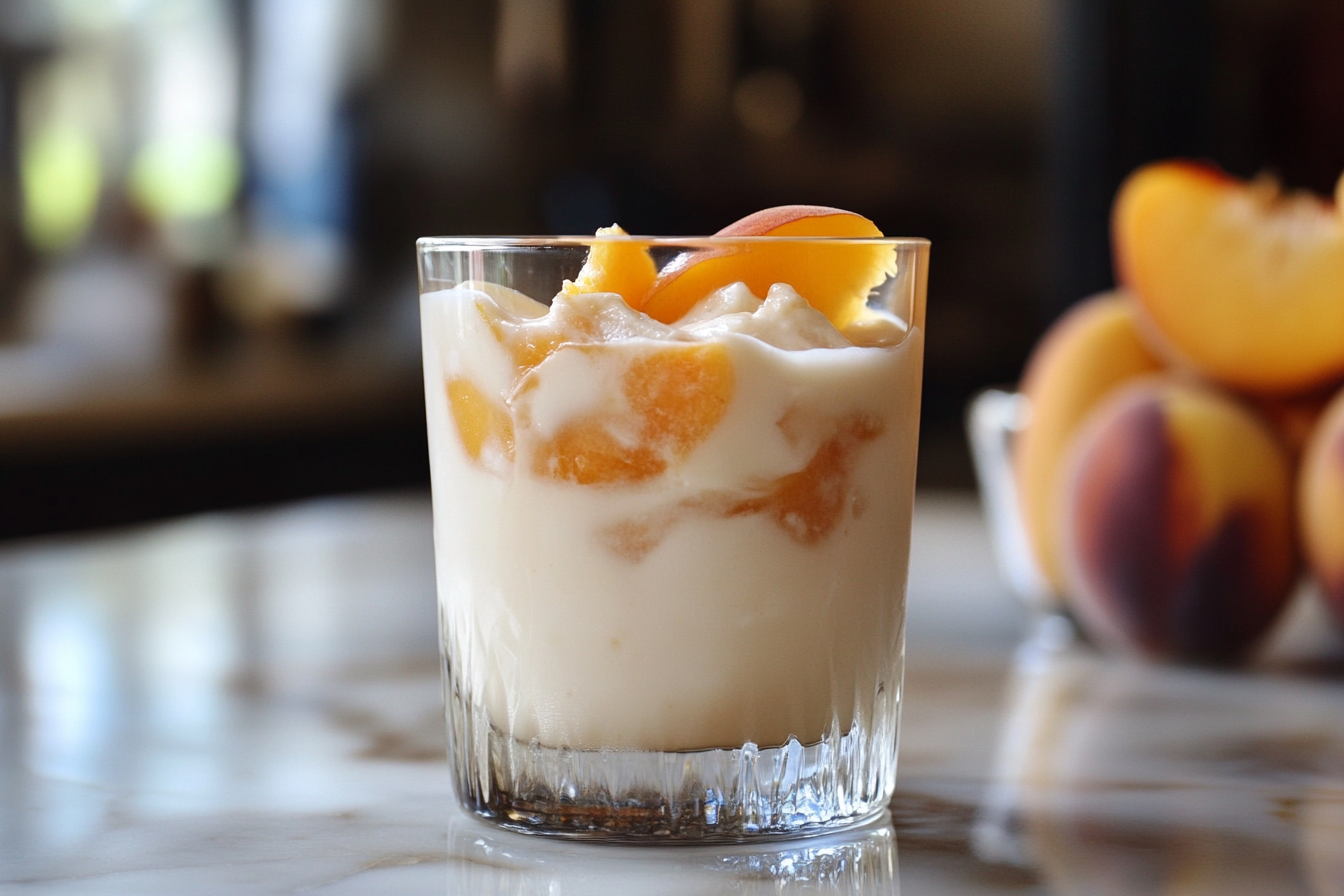 Pêssegos com Creme e Vodka