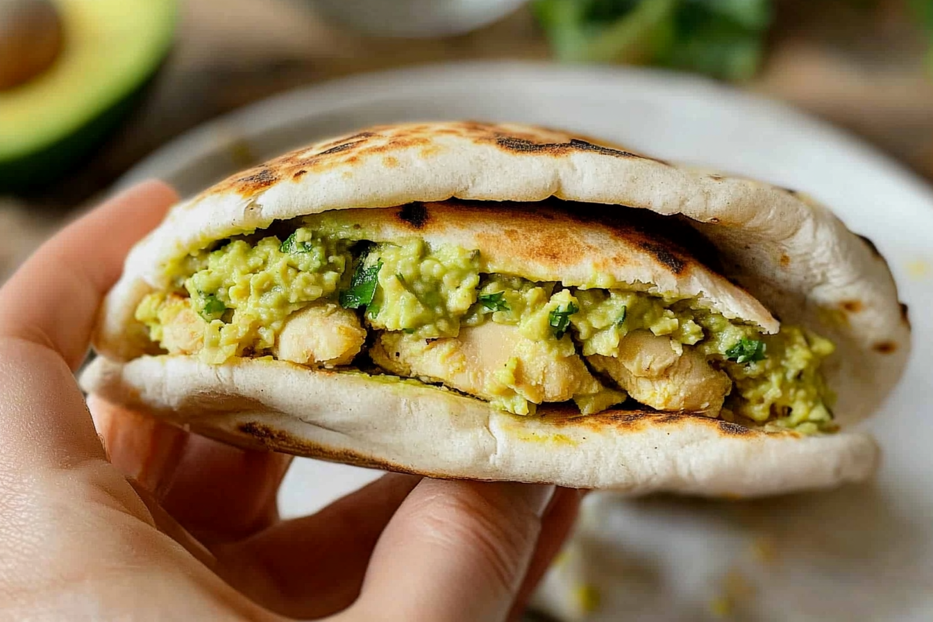 Pita recheada com abacate e frango