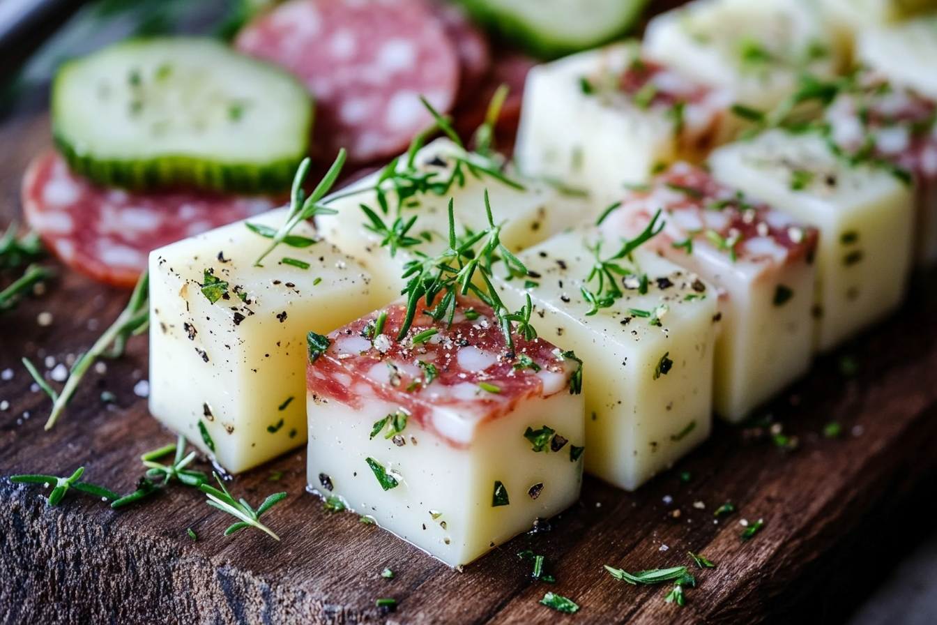Queijo Marinado com Salame