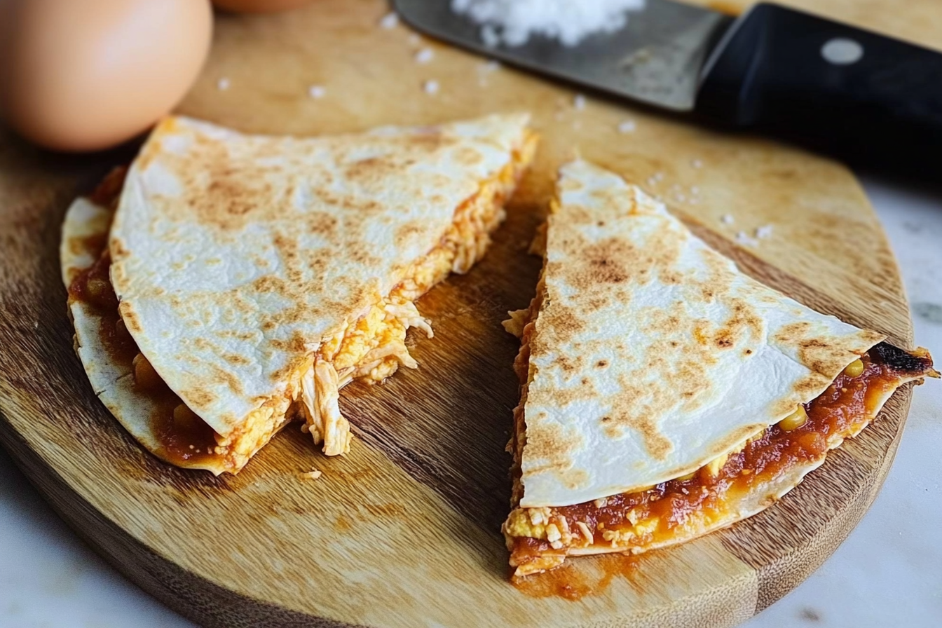 Quesadillas de pollo e ovo