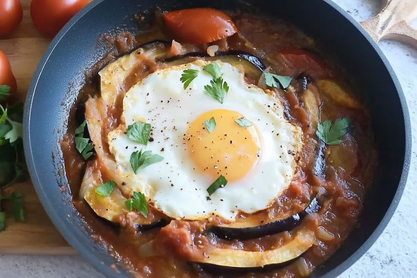 Refogado de berinjela com tomate