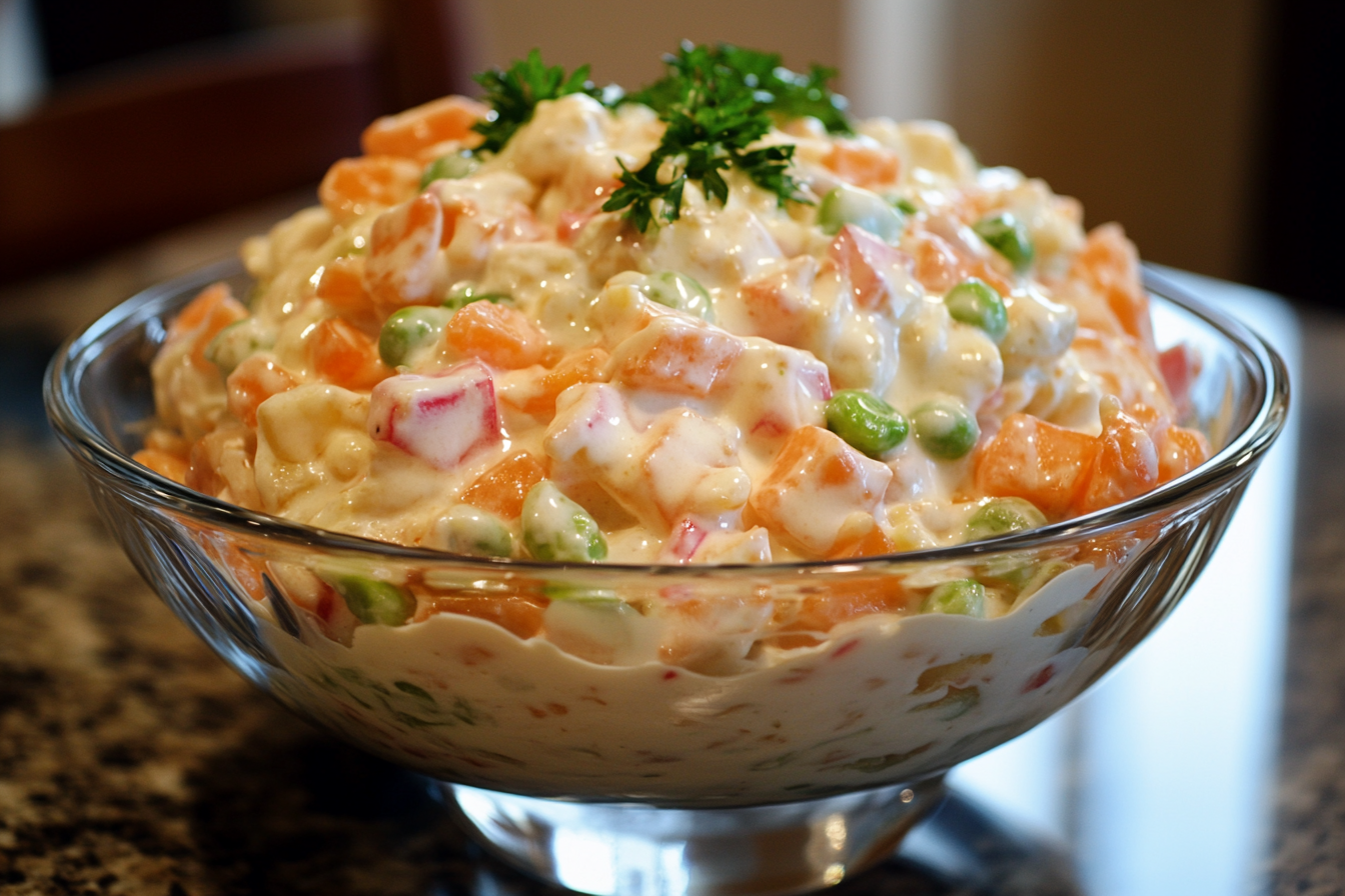 Salada Ambrosia com Molho Cremoso