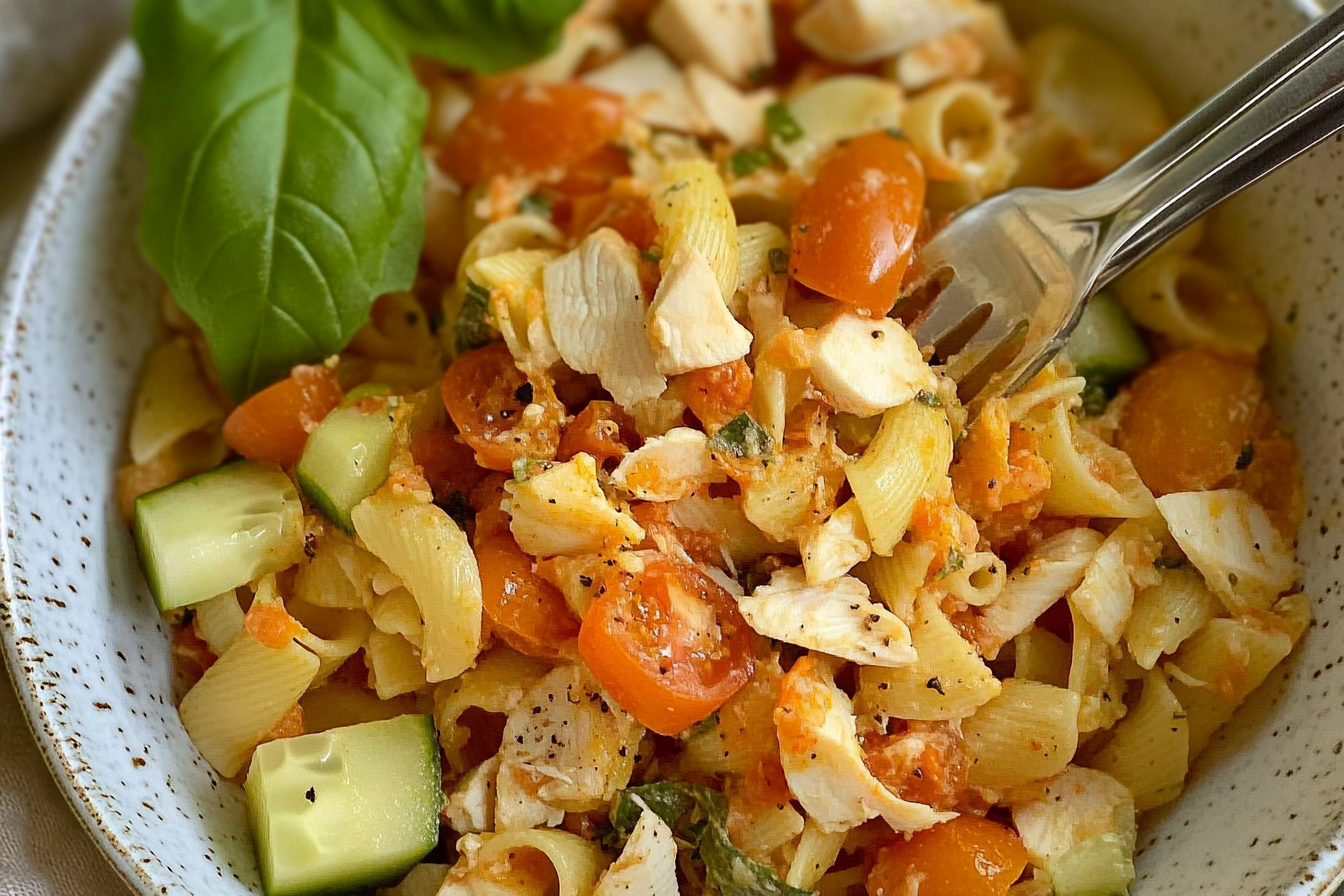 Salada de pasta com frango
