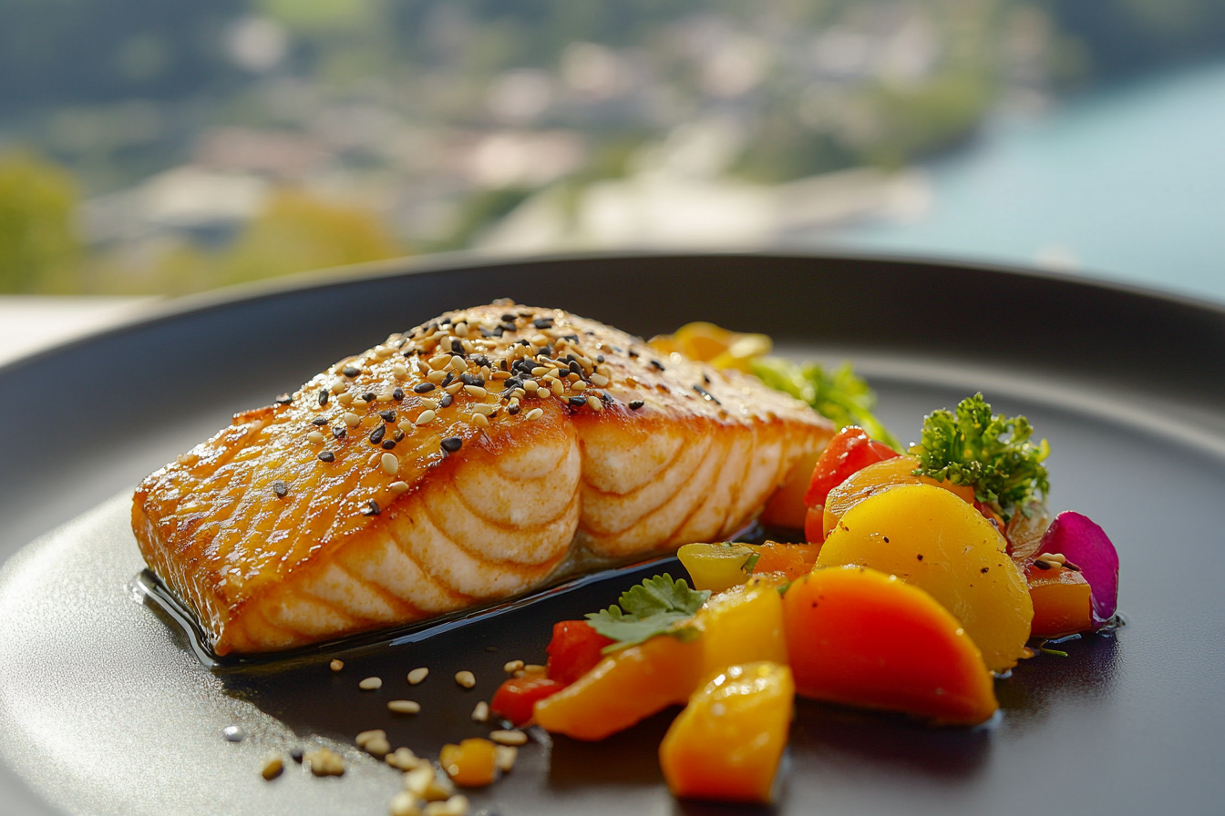 Salmão Frito com Soja