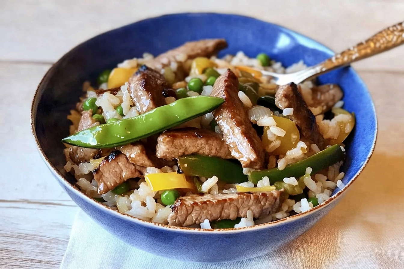 Salteado de arroz com verduras