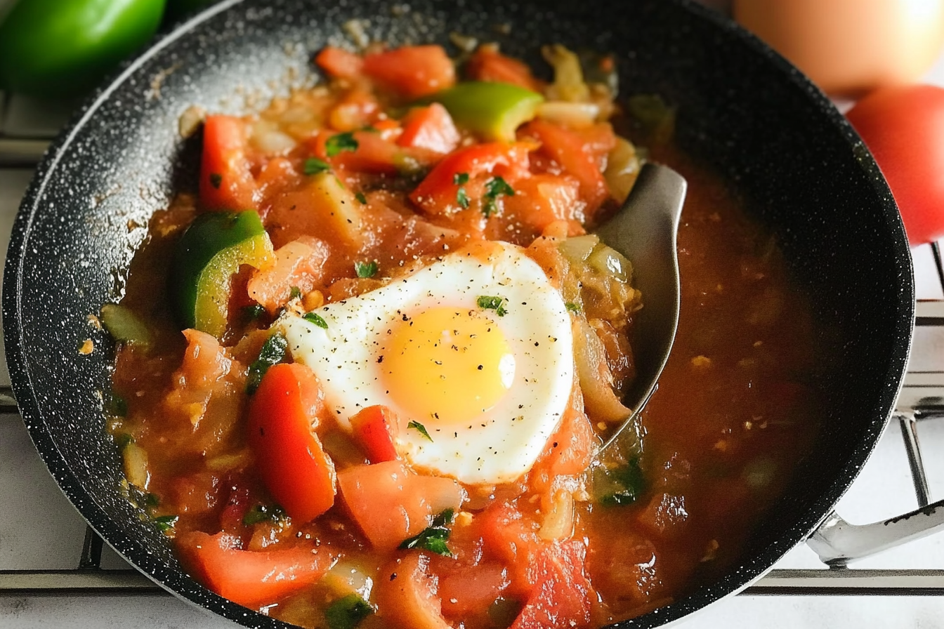 Sartén de tomate y pimientos