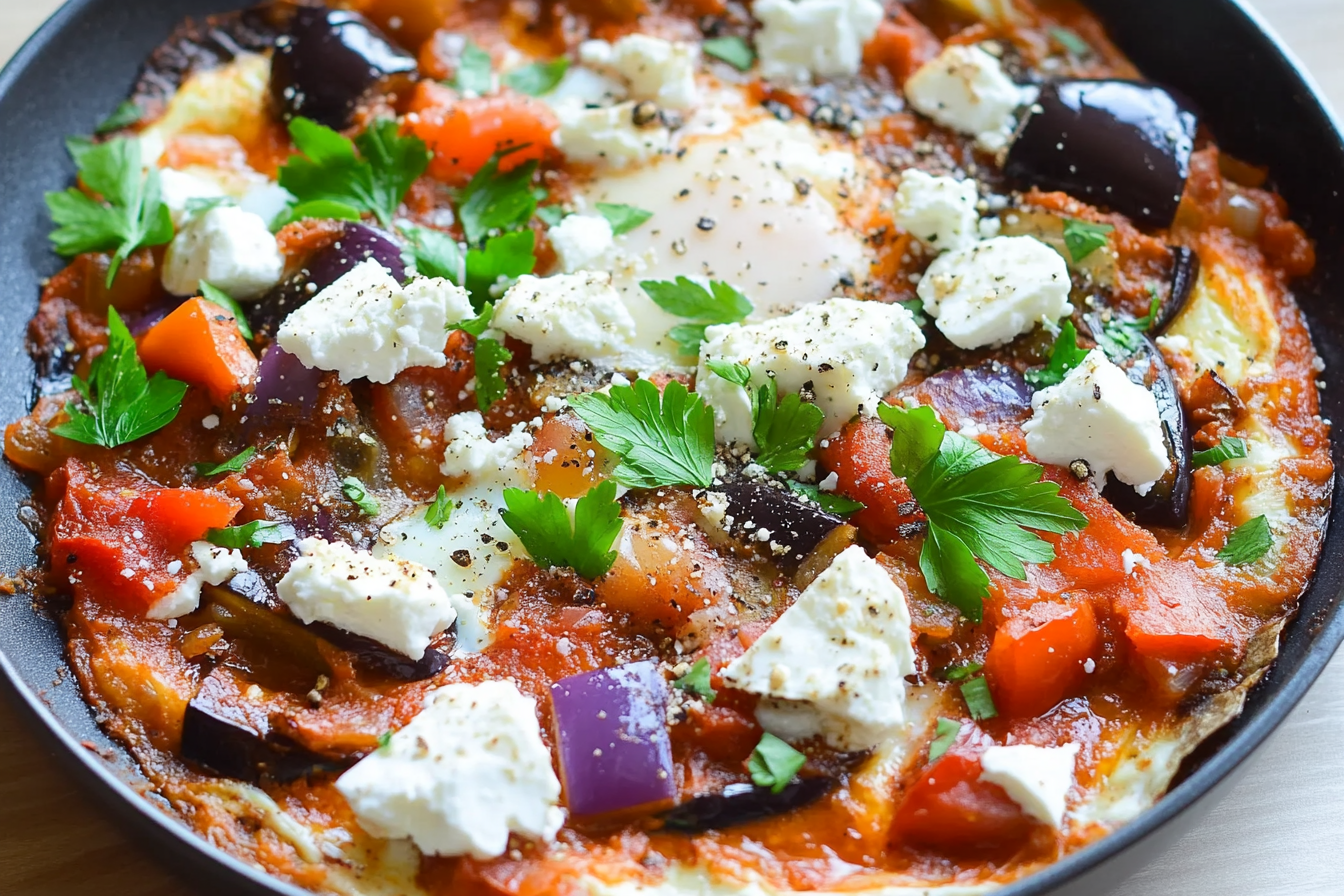 Shakshuka de Berinjela e Queijo