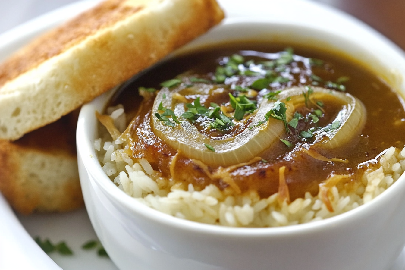 Sopa de Cebola com Arroz
