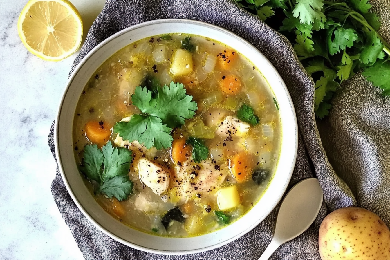 Sopa reconfortante de pollo